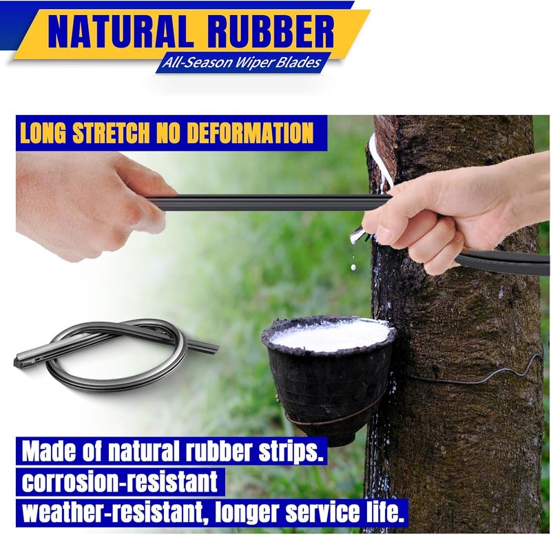 Rooppa 3 wipers Replacement for 2006-2011 Mini Cooper, Windshield Wiper Blades Original Equipment Replacement - 19"/18"/10" (Set of 3) U/J HOOK - Image 4